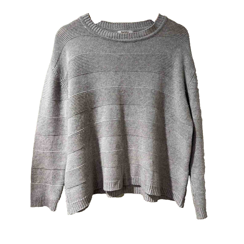 Bartolini Cashmere Sweater cable knit Gray Pullover Italy size M A001363